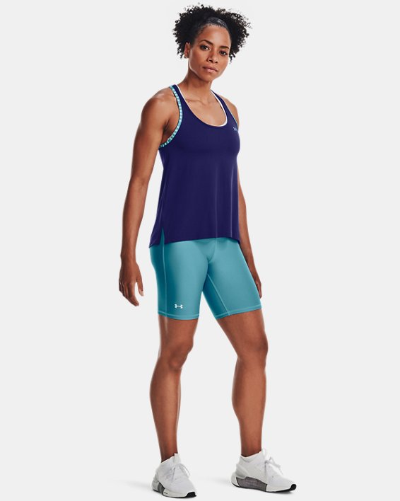Women's HeatGear® Bike Shorts, Blue, pdpMainDesktop image number 2